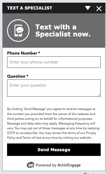 After click, the start SMS form.